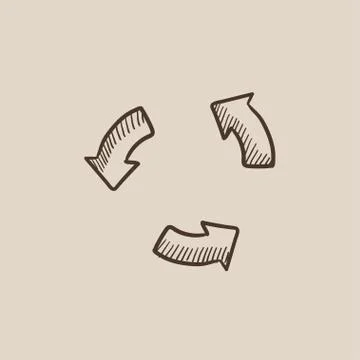 Replay button sketch icon 스톡 일러스트
