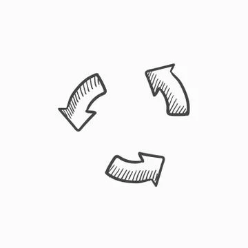 Replay button sketch icon Stock Illustration