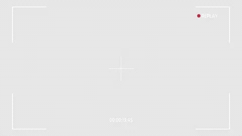 Replay camera viewfinder overlay featuring a red blinking REPLAY indicator Video stock 343695612