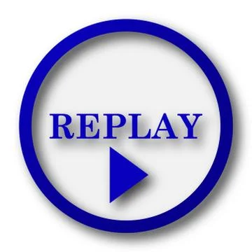 Replay icon. Blue internet button on white background.. イラスト素材