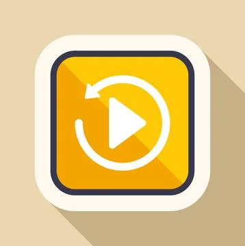 Replay icon in flat design style Stock Illustration