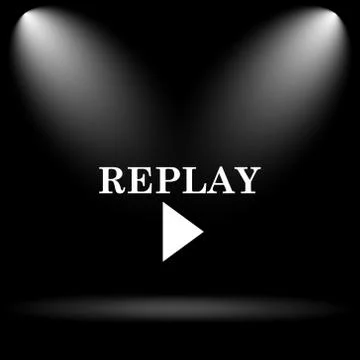 Replay icon. Internet button on black background.. イラスト素材