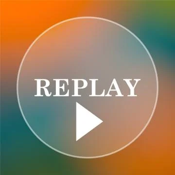 Replay icon. Internet button on colored  background.. Illustrazione stock