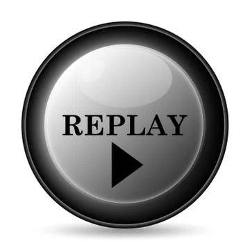 Replay icon. Internet button on white background.. Illustrazione stock