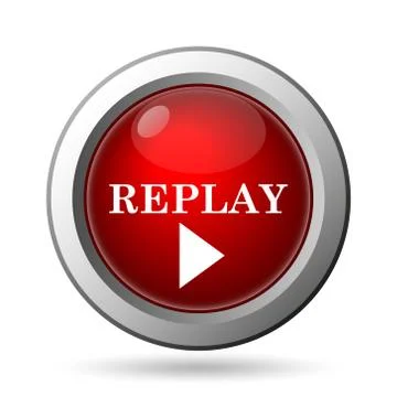 Replay icon. Internet button on white background.. 스톡 일러스트