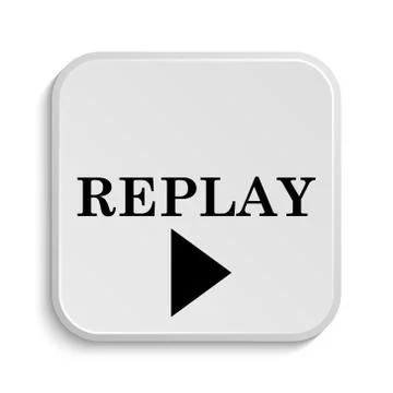 Replay icon. Internet button on white  background.. 스톡 일러스트