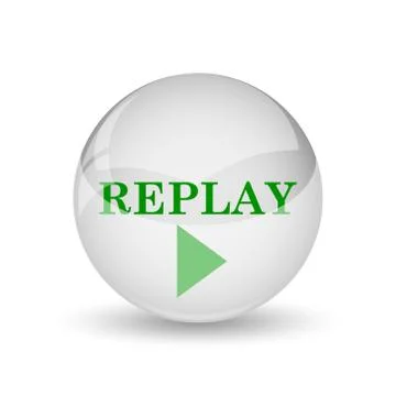 Replay icon. Internet button on white background.. Stock Illustration