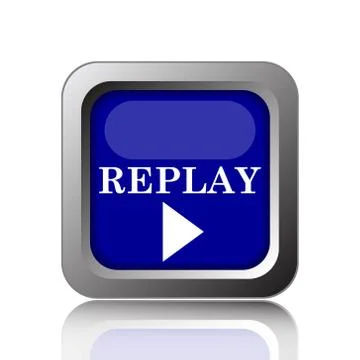 Replay icon. Internet button on white background.. Stock Illustration