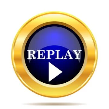 Replay icon. Internet button on white background.. Illustrazione stock