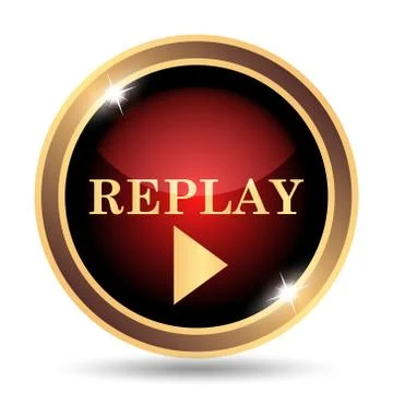 Replay icon. Internet button on white background.. Stock Illustration
