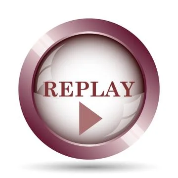 Replay icon. Internet button on white background.. Stock Illustration