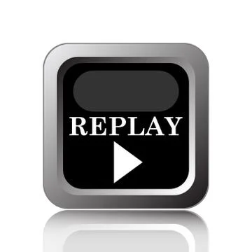 Replay icon. Internet button on white background.. Stock Illustration