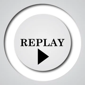 Replay icon. Internet button on white background.. Illustrazione stock