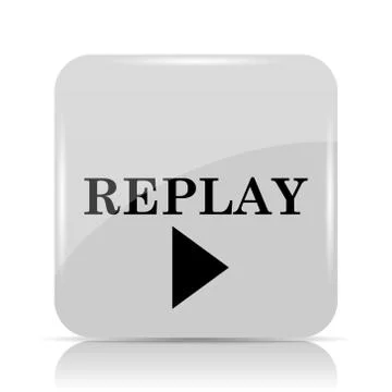 Replay icon. Internet button on white background.. イラスト素材