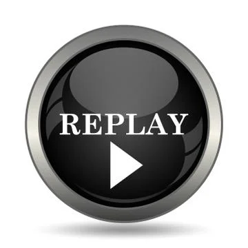 Replay icon. Internet button on white background. . Illustrazione stock