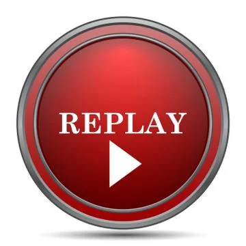 Replay icon. Internet button on white background.. イラスト素材