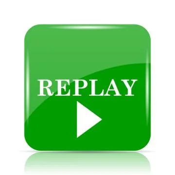 Replay icon. Internet button on white background.. Illustrazione stock
