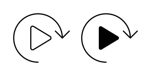 Replay icon vector art Illustrations Stock Illustration