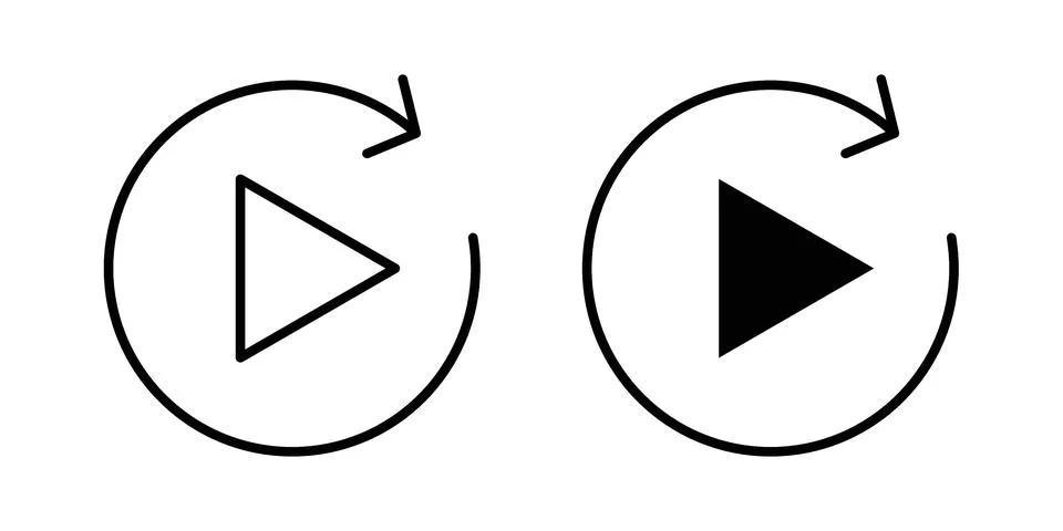 Replay icon vector design illustrations Stock Illustration
