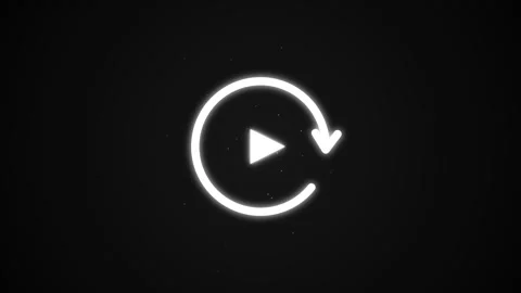 Replay sign icon Animation inside a circular arrow Stock Footage 335871124
