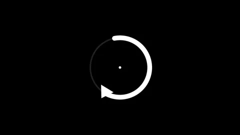 Replay sign icon featuring a circular arrow for video playback and digital Stock Footage 345957002