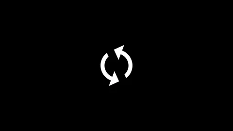 Replay sign icon featuring a sleek circular arrow design for digital media Stock Footage 345556301