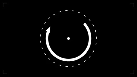 Replay sign icon with a rotating circular arrow for media playback interface Stock Footage 345957048