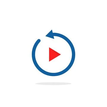 Replay simple icon isolated on white 스톡 일러스트