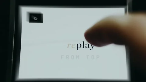 Replay from top text on a digital slide Stock Footage 334939372
