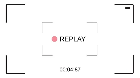 Replay video borders animation with text style Isolated on White background Stock Footage 321194289