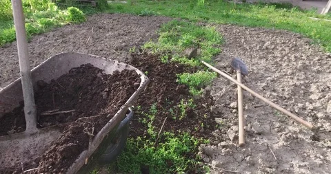 Replenishing land with a compost Stock Footage 109534818
