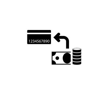 Replenishment of Bank Credit Card Solid Flat Vector Icon Isolated on White .. Stock Illustration