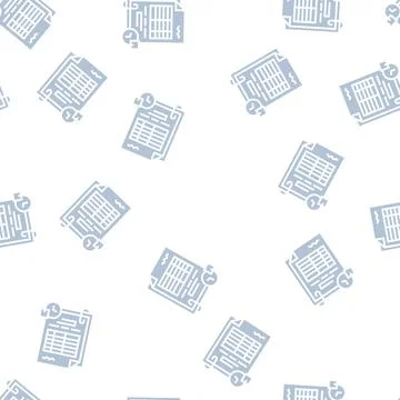 Replenishment order worksheet glyph seamless pattern Stock Illustration