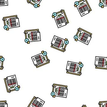Replenishment order worksheet vector seamless pattern Stock Illustration