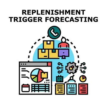 Replenishment trigger forecasting for supply chain management Stock Illustration