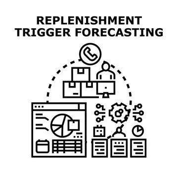 Replenishment trigger forecasting for supply chain management Stock Illustration