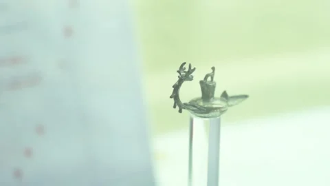 Replica Of Ancient Andalusi Caliphate Bronze Oil Lamp Displayed In Museum Stock Footage 345068334