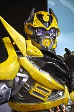 The Replica of Bumblebee robot statue Stock Photos