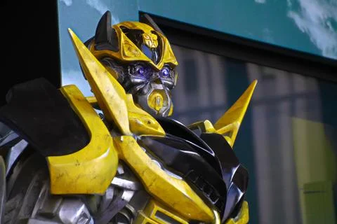The Replica of Bumblebee robot statue Stock Photos