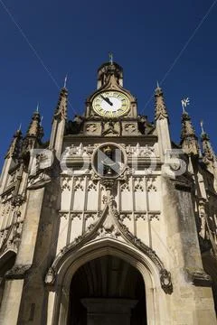 Replica bust of Charles I on Chichester city market Cross Stock Photos