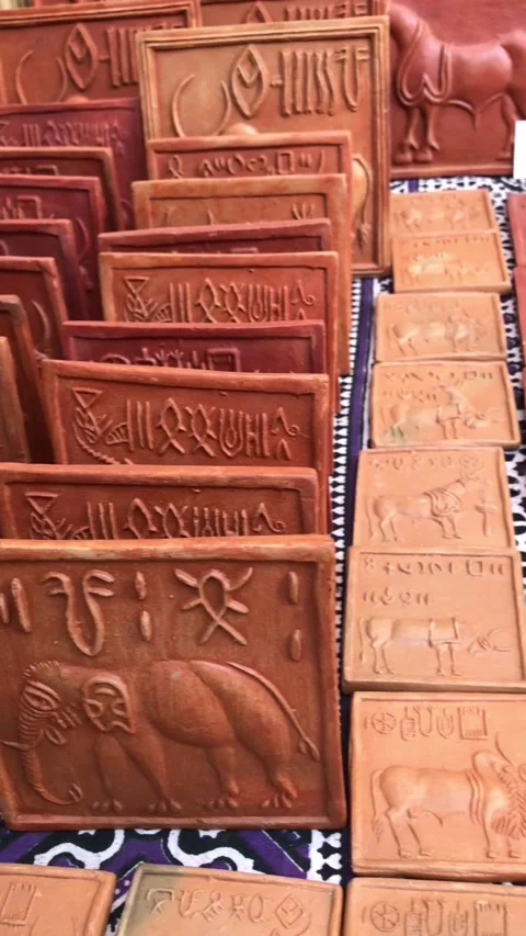 Replica of clay tablets Stock Footage 222951636