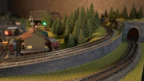 Replica model of railway. Foto stock