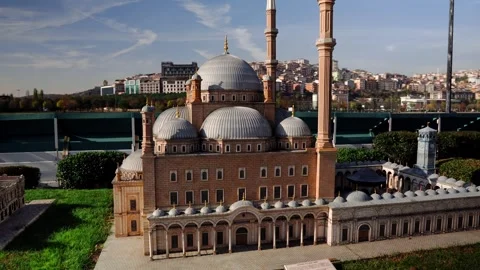 Replica of the Mohammed Ali Mosque in Miniaturk Park in Istanbul, Turkey Stock Footage 296421029