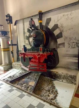 Replica of an old train muzzle Stockfoto's