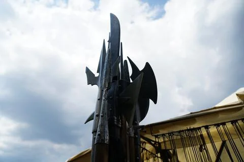 Replica primitive war weapons Foto stock