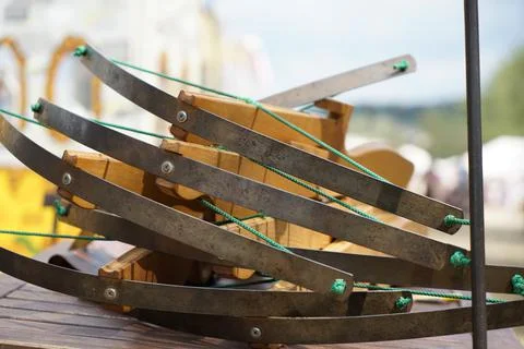 Replica primitive war weapons Foto stock