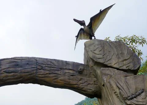 Replica of a Pterosaur in Benguet, Philippines Stock Photos