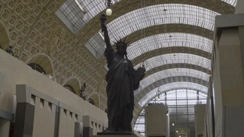 Replica of the Statue of Liberty displayed inside Musée d'Orsay, Paris 動画素材 305472452