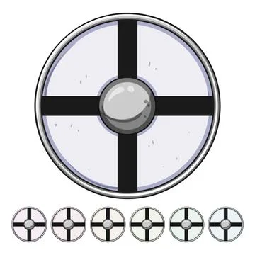 Replica viking shield cartoon vector graphic Stock Illustration