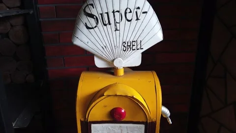 Replica of Vintage Shell Pump Station at Floating Market Lembang Stock Footage 130247702